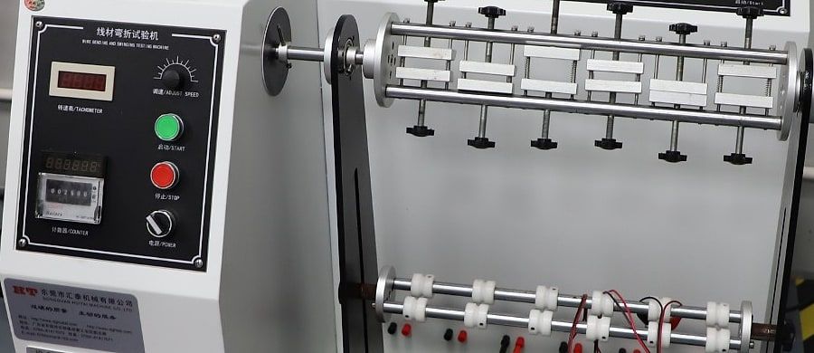 Wire bending and swing test machine for cable fatigue testing